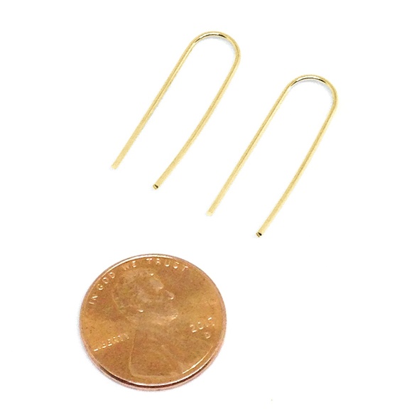 Earrings Simple U Ear Climber Gold - Picture 3 of 4
